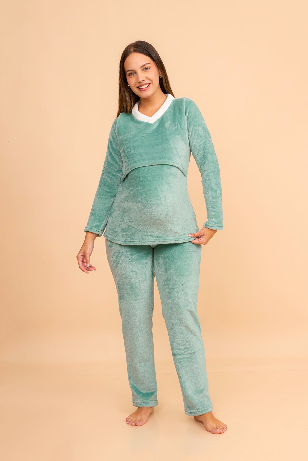 Pijama de Felpa para embarazo y lactancia Lali