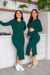 Vestido Ainhoa verde botella