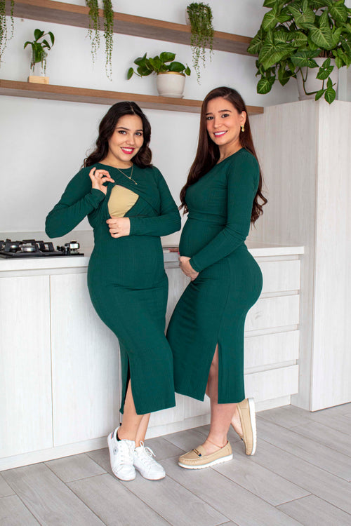 Vestido Ainhoa verde botella