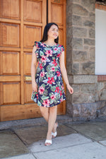Vestido Nella Azul floreado