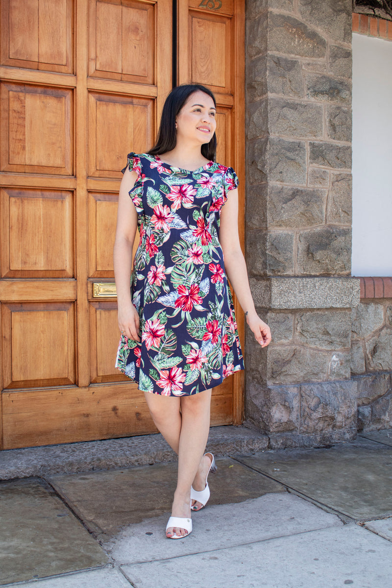 Vestido Nella Azul floreado – Margi Moda en Maternidad